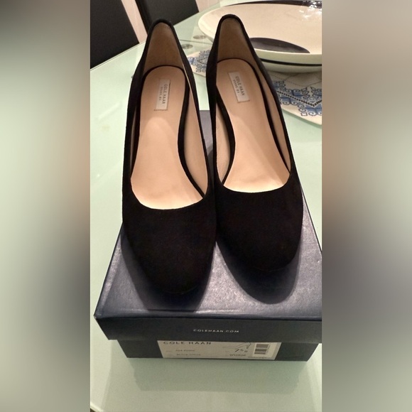 Cole Haan Shoes - Cole Haan Ava Pump 65mm Suede Black Women's Heels